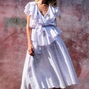 Innika Choo Embroidered Wrap Midi Dress RS19